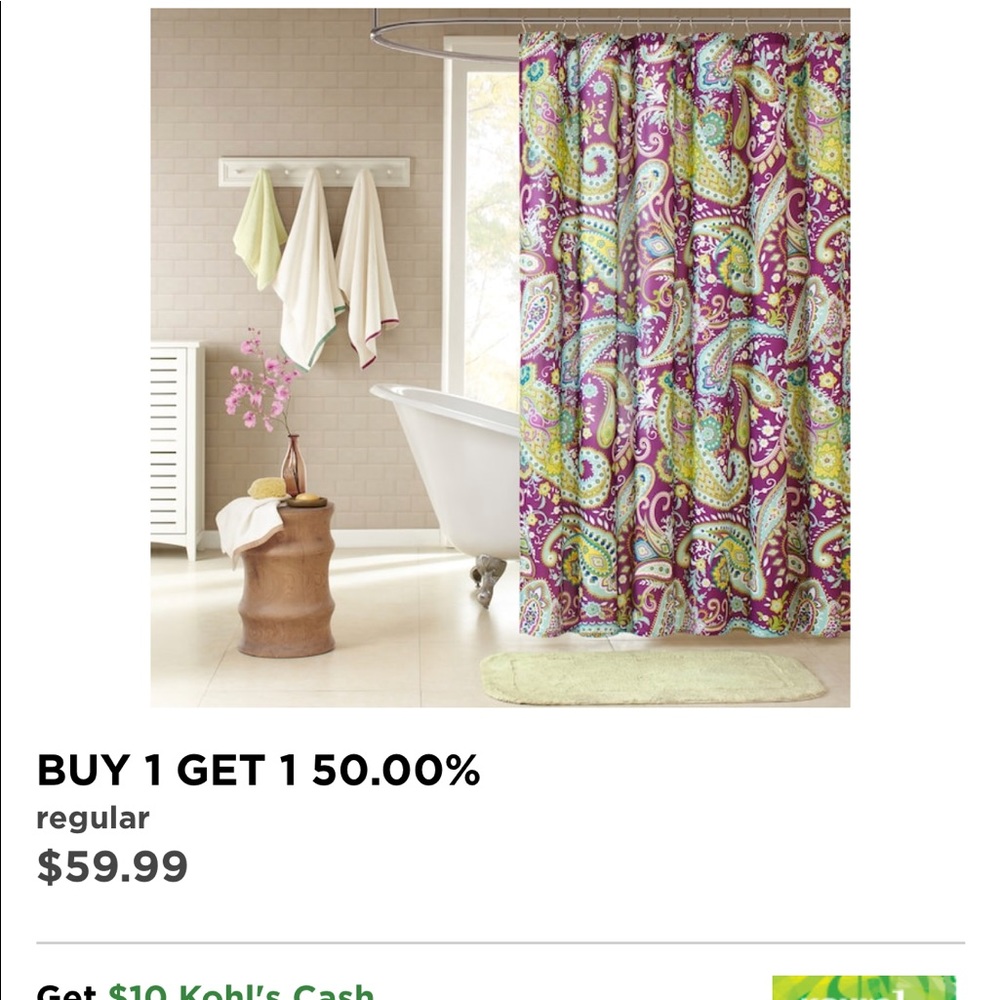 Shower curtain & holders!